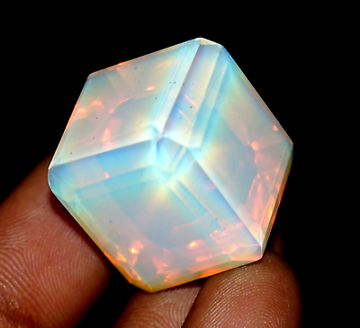 #ad Natural Fire Opal Cube Welo Australian 120.55 Ct Certified Untreated Gemstone $24.41