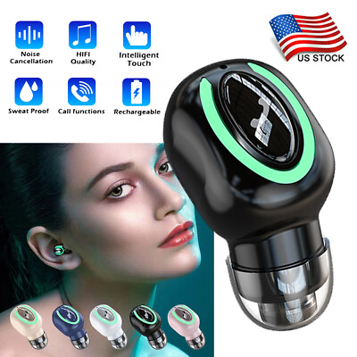 #ad Wireless Mini Earphone Bluetooth Call Headsets Music Headphone for Android iOS $13.15