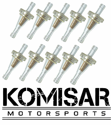 #ad 10pcs 1 4quot; Motorcycle Inline Gas Fuel Filter for Dirt Bike ATV UTV Snowmobile $9.98