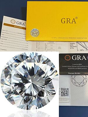 Loose Moissanite Real Gem Stone W. GRA Certificate 3 12mm 0.1 6ct VVS1 D Round $44.49