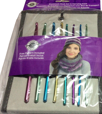#ad Loops amp; Threads Aluminum Crochet Hook Set In Carrying Case New $17.99