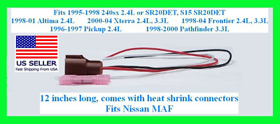 #ad MAF MASS FLOW SENSOR Plug Pigtail fits NISSAN 95 240SX S14 SR20DET Connector $24.99