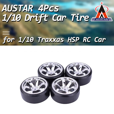 #ad 4x AUSTAR Wheel Rim Wheel Tyre for 1 10 Traxxas HSP Tamiya HPI Drifting RC Car $11.36