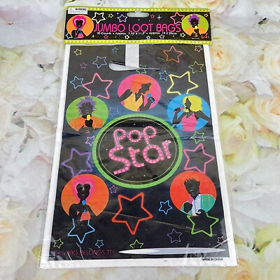 #ad POP STAR Birthday Party TREAT BAGS JUMBO 20 Pc Favors Gifts Candy ROCK MUSIC $4.95