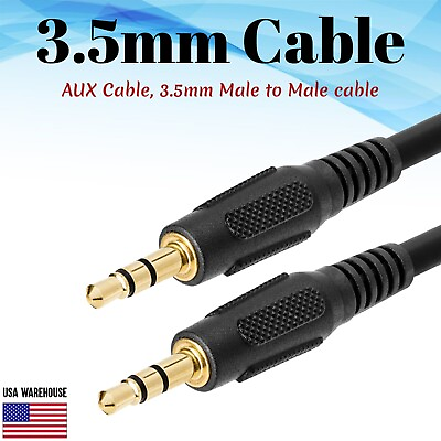 #ad 3.5mm Male to Male Cable 3ft 6ft 12ft 25ft 50ft 100ft Lot Stereo Audio Aux 1 8quot; $5.50