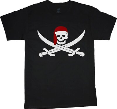 #ad Pirate Shirts Men#x27;s Pirate Shirt Costume Skull and Crossbones Jolly Roger Flag $14.95
