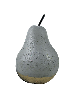 #ad Large Cement Look Gray Pear Modern Decorative Hand Painted Resin 7.5 Inches $18.99
