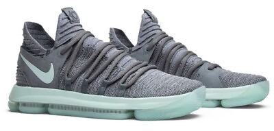 #ad NIKE ZOOM KEVIN DURANT KD 10 X COOL GREY IGLOO MINT GREEN WHITE SIZE 11C #1017 $44.99