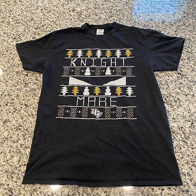 #ad UCF Knights Black T Shirt Holiday quot;Knight Marequot; Adult Size M Central Florida $16.99