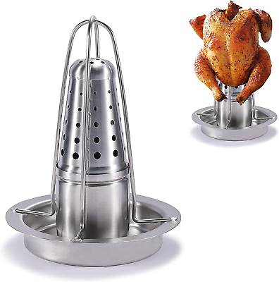 #ad Beer Can Chicken Roaster Stand the New Stainless Steel Chicken Holder Poultr $25.61