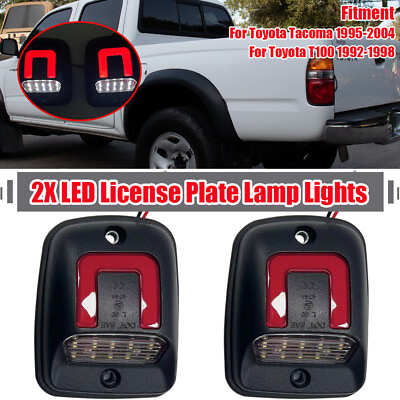 #ad 2x For Toyota Tacoma 95 04 White Red LED Rear Bumper License Plate Lamp Light $19.99
