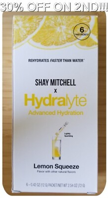 #ad Hydralyte Advanced Hydration Shay Mitchell Lemon Squeeze 6 Ct Exp 09 2024 $9.99