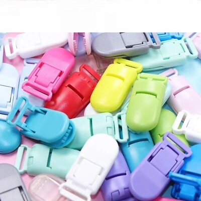 #ad 10Pcs Plastic Pacifier Clips Baby Soother Holder Colorful Jewelry Making Dummy $8.81