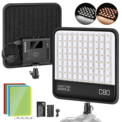 Neewer Foldable LED Light Panel Kit Dimmable Bi color Video Light for Photo $28.79