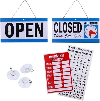 #ad Business Hours amp; Open Closed Sign with Clock Ideal for Stores amp; Restaurants $12.99