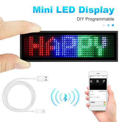 #ad LED Bluetooth Digital DIY Programmable Scrolling Name Message Tag Badge Sign US $15.27