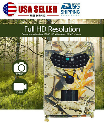 #ad 12MP Mini Trail Hunting Camera Wildlife Hunter 1080P Cam Photo Trap Surveillance $34.98