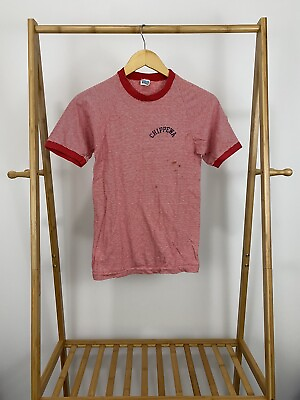#ad VTG 70s Champion Blue Bar Chippewa Camp Striped T Shirt Size S USA $31.45