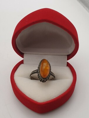 #ad #ad Vintage USSR Ring Amber With Stone Natural Amber Women#x27;s Jewelry $30.00