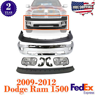 Front Bumper Chrome Kit Fog Lights with Brackets For 2009 2012 Dodge Ram 1500 $589.59