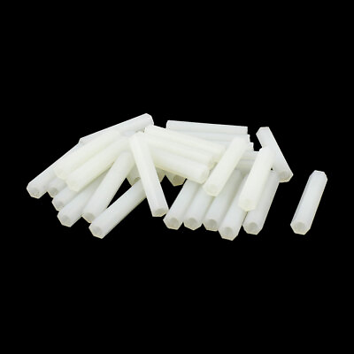 #ad 30mm M3 Female Thread White Nylon Hex PCB Spacer Standoff Nut Pillar Pack of 20 AU $16.08