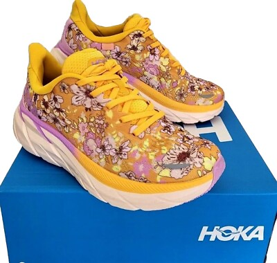 #ad 🌞HOKA ONE FREE PEOPLE M CLIFTON 8 GOLDEN COAST FLORAL Running Shoes🌺NIB $159.99