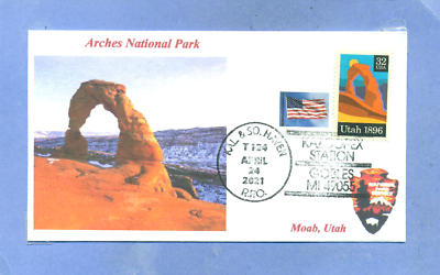 #ad ARCHES NATIONAL PARK Utah Delicate Arch Color Photo Cachet Pictorial PM $4.90