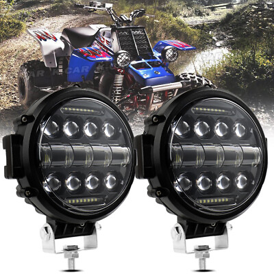 Round 7 inch Front Bumper Spot LED Work Light Pods for Yamaha Banshee Headlight $62.69