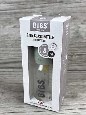 #ad BIBS Baby Glass bottle Sage Complete Set 110ml 4 Ounces. New. $24.99