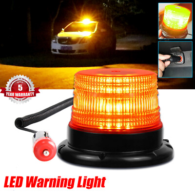 LED Warning Light Flashing Strobe Beacon Emergency Car Auto Amber Lamp Magnetic $17.40