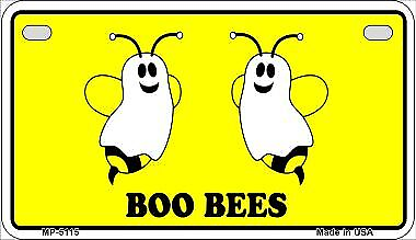 #ad quot;Boo Beesquot; Funny Halloween Bee Ghosts Novelty Metal Motorcycle License Plate Tag $14.99