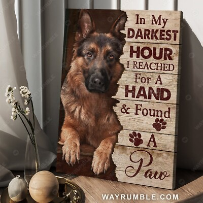 #ad German shepherd dog drawing Gift for dog lover In my darkest hour Dog Por... $15.42