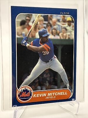 #ad 1986 Fleer Update Kevin Mitchell Rookie Baseball Card #U 76 NM MT FREE SHIPPING $1.25