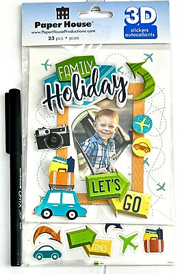 #ad Family Holiday Vacation Frame Scrapbooking Card Stickers NEW Paper House 3D $4.99