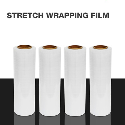 #ad 18quot;x1500FT 80 Gauge Clear Pallet Wrap Stretch Films Hand Shrink Wrap 4 Rolls $41.54
