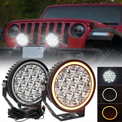 #ad Pair 7quot; Inch Round off Road Spot Beam LED Driving Lights Dual Color DRL Truck $138.99