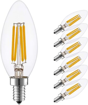 #ad LED Dimmable Candelabra Bulbs 4W Soft White 2700K E12 Candle Bulb $10.99