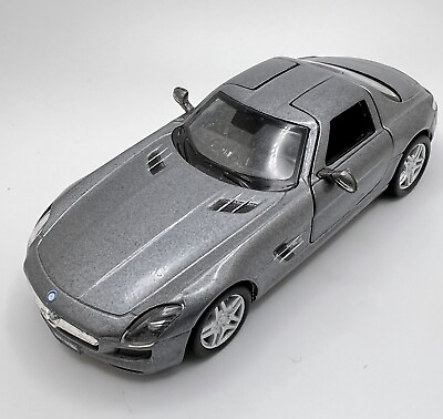 #ad Kinsmart 1:36 Mercedes Benz SLS AMG Gray Diecast Car Opening Doors. 5 in $8.00