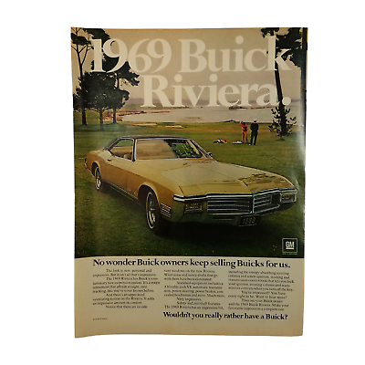 #ad 1968 Buick Riviera Vintage Print Ad Wouldnt You Really Rather Have A 1969 Buick $8.00