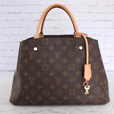 #ad Louis Vuitton Montaigne MM Monogram Bag Satchel Purse Lock Keys Canvas Handbag $1499.00