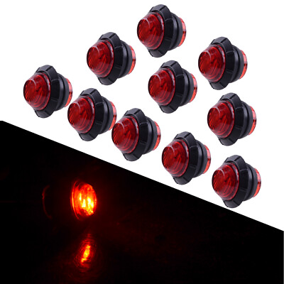 #ad 10x RV Truck Trailer Mini 3 4quot; Red LED Bullet Side Marker Light Signal Lamp $15.79