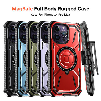 #ad For iPhone 15 14 13 12 Pro Max Heavy Duty Case Mag Safe Magnetic Cover Belt Clip $14.13
