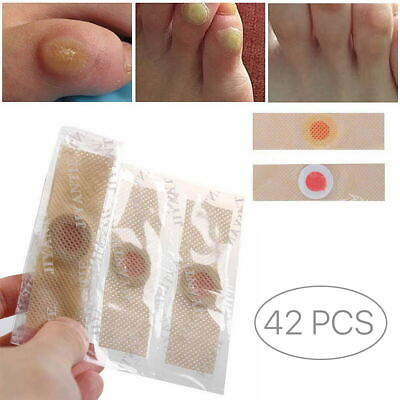 #ad 42 Pcs Foot Corn Remover Pads Plantar Wart Thorn Plaster Patch Callus Removal $10.79