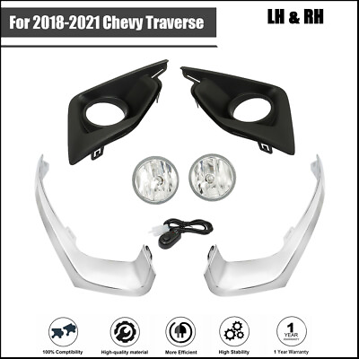#ad For 2018 2021 Chevy Traverse Bumper Fog Lights BezelHarness SwitchRelay Pair $48.01