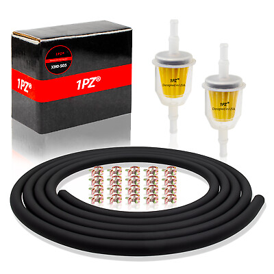 #ad Universal Motorcycle Fuel Oil Gas Line 10 Feet 1 4quot; 6mm ID Clamp Fuel Filter $13.49