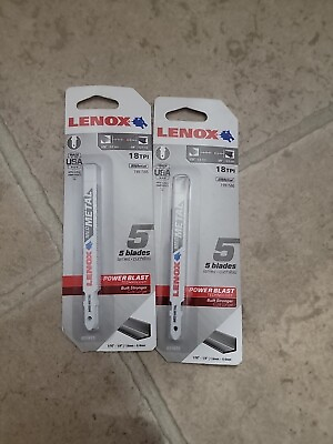 #ad 2 pks Lenox Power Arc Curved Blade 5pk 18TPI Reciprocating Saw 3 5 8” 92.2mm New $18.99