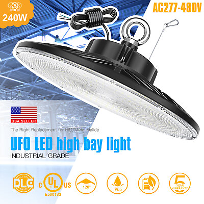#ad AC 277 480V 240W LED UFO High Bay Light Replace 1000W HID Warehouse Garage Light $159.22