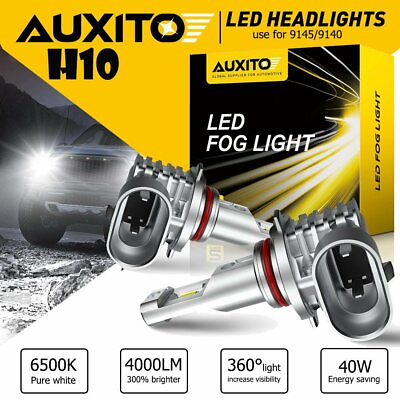 AUXITO LED Fog Light Bulbs 9145 9140 H10 White for Ford F150 F250 F350 2004 2021 $18.99