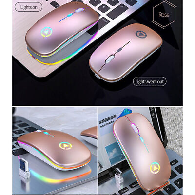 #ad Wireless Bluetooth Silent Optical Gaming Mouse Rechargeable For Laptop Computer $12.03