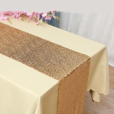 #ad gold glitter sequin table runner wedding anniversary birthday cake table decor AU $379.38